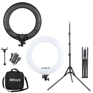 ZESTAW PIERŚCIENIOWA LAMPA LED + STATYW  - MITOYA LED RING RL-480L 45 [cm] 3000-6000K Z POKROWCEM + UCHWYT NA TELEFON + STATYW 185 [cm] MAX 2KG (MTY-F200) | TEL: 666 987 896 | POLSKA DYSTRYBUCJA - GWARANCJA PRODUCENTA