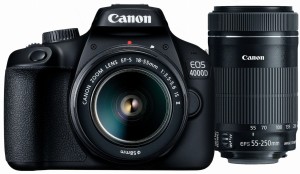 CANON EOS 4000D + 18-55MM IS II + 55-250MM IS STM (CZARNY) | TEL: 666 987 896 | UWAGA ! DWA OBIEKTYWY ZE STABILIZACJĄ OBRAZU | OFICJALNA POLSKA DYSTRYBUCJA - GWARANCJA PRODUCENTA