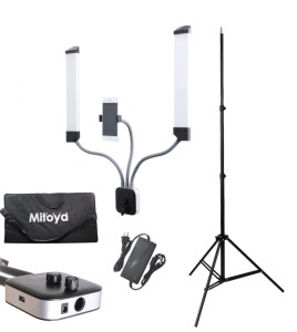 ZESTAW PIERŚCIENIOWA LAMPA LED  MITOYA MTY-176 + STATYW - LAMPA KOSMETYCZNA Z GIĘTKIMI RAMIONAMI 3000-6000K + STATYW OŚWIETLENIOWY 75- 230 cm 2,5KG MAX | TEL: 666 987 896 | POLSKA DYSTRYBUCJA - GWARANCJA PRODUCENTA