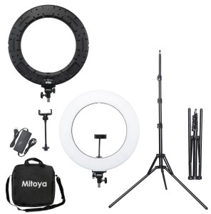 ZESTAW PIERŚCIENIOWA LAMPA LED + STATYW  - MITOYA LED RING RL-480 45 [cm] 3000-6000K Z POKROWCEM + UCHWYT NA TELEFON (RL-480CLED) + STATYW MTY-F2000 185 [cm] | TEL: 666 987 896 | POLSKA DYSTRYBUCJA - GWARANCJA PRODUCENTA 