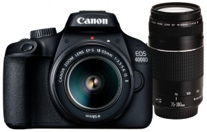 CANON EOS 4000D + 18-55 IS II + 75-300 III (CZARNY) | TEL: 666 987 896 | OFICJALNA POLSKA DYSTRYBUCJA - GWARANCJA PRODUCENTA