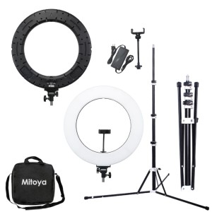 ZESTAW PIERŚCIENIOWA LAMPA LED + STATYW  - MITOYA LED RING RL-480 45 [cm] 3000-6000K Z POKROWCEM + UCHWYT NA TELEFON (RL-480CLED) + STATYW YOGA 200 [cm] | TEL: 666 987 896 | POLSKA DYSTRYBUCJA - GWARANCJA PRODUCENTA