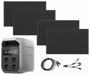 ECOFLOW DELTA 3 PLUS 1024Wh + 4X PANEL 100W | TEL: 666 987 896 | AUTORYZOWANY SPRZEDAWCA - GWARANCJA 5 LAT STACJA / 2 LATA PANEL - PRZENOŚNA STACJA ZASILAJĄCA UPS