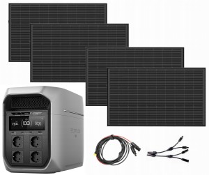 ECOFLOW DELTA 3 MAX PLUS 2048WH + 4X PANEL 100W | TEL: 666 987 896 | AUTORZYOWANY SPRZEDAWCA - GWARANCJA 5 LAT STACJA / 2 LATA PANEL - PRZENOŚNA STACJA ZASILANIA  2048WH X-FUSION 3000W 
