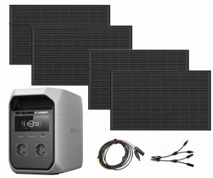 ECOFLOW DELTA 3 CLASSIC 1KWH + 4X PANEL 100W | TEL: 666 987 896 | AUTORZYOWANY SPRZEDAWCA - GWARANCJA 5 LAT STACJA / 2 LATA PANELE - PRZENOŚNA STACJA ZASILANIA  1024WH 1800W 3600W