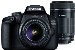 CANON EOS 4000D + 18-55MM DC III + 55-250MM IS STM - STABILIZACJA OBRAZU (CZARNY) | TEL: 666 987 896 | OFICJALNA POLSKA DYSTRYBUCJA - GWARANCJA PRODUCENTA