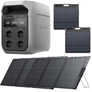 ECOFLOW DELTA 3 PLUS 1024Wh +  2X PANEL 160W NAJNOWSZEJ GENERACJI | TEL: 666 987 896 | AUTORZYOWANY SPRZEDAWCA - GWARANCJA 5 LAT STACJA / 2 LATA PANELE - PRZENOŚNA STACJA ZASILAJĄCA 1024 Wh 1800 W  UPS 10ms HID