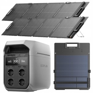 ECOFLOW DELTA 3 MAX PLUS 2048WH + 2X PANEL 110W | TEL: 666 987 896 | AUTORZYOWANY SPRZEDAWCA - GWARANCJA 3 LATA STACJA / 5 LAT PANELE - PRZENOŚNA STACJA ZASILANIA  2048WH X-FUSION 3000W