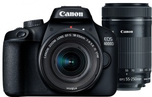 CANON EOS 4000D + 18-55MM IS STM + 55-250MM IS STM (CZARNY) | TEL: 666 987 896 |  UWAGA DWA OBIEKTYWY ZE STABILIZACJĄ OBRAZU ! OFICJALNA POLSKA DYSTRYBUCJA - GWARANCJA PRODUCENTA